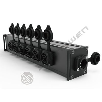 6 Channel TR Out XLR Connectors Powercon Power Coupler Distribution Output Box with Plastic Housing Material