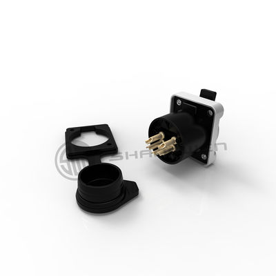 Industrial Electronics Accessories Waterproof 5 Pin XLR Female Jack Panel Mount Connector with Sealed Rubber Jacket