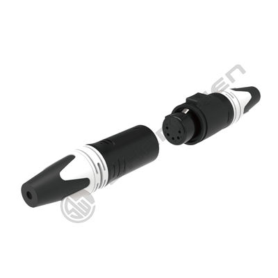 Máy kết nối XLR nhỏ màu đen chống nước IP65 Máy kết nối 3 chân cắm nam
