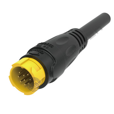 M19 Connector 9pin vàng 5A Solder Overmolded Aluminium Alloy Shell Nylon IP67