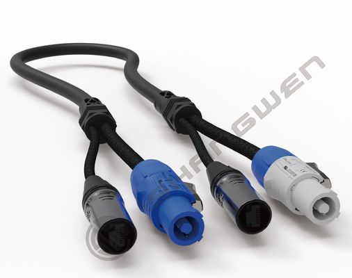 XLR nữ và nam Powercon kết hợp cáp điện và 3pin DMX SJT tín hiệu cáp 2in1 vào và ra điện cáp lai