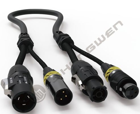 Cáp lai 2 trong 1 XLR Female và Male Powercon 3-Pin DMX Combi Đen Cáp giao tiếp XLR3 chia