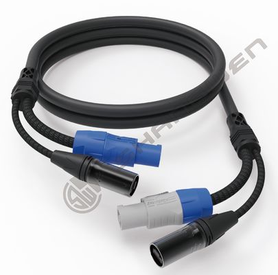 Cáp kết hợp Powercon đực cái 3PIN DMX SJT Tín hiệu Nguồn 2 trong 1 Cat6 RJ45 Cat5E Chống nhiễu CAT6a Cat5e Cáp mạng
