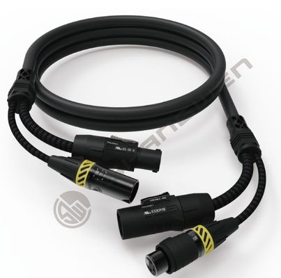 Cáp lai XLR Female và Male Powercon 2 trong 1 TRUE1 5-Pin DMX Combi Đen XLR-5P CÁP COMBI