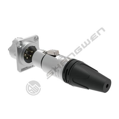 4-pin XLR Mount Connector Indoor Audio IP40 Protection 4-Pole Wireless DMX Cable Connectors Sliver XLR Connector nữ nam