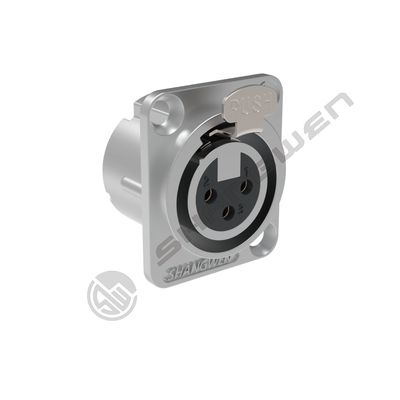 Đầu nối XLR cái 3 chân mạ bạc, chịu nước trong nhà, định mức 10A, gắn bảng điều khiển, bộ chuyển đổi micro cho loa âm thanh