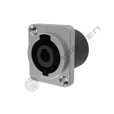 Đầu nối đực 4 chân cho thiết bị điện tử âm thanh video IP40 Chống thấm nước Cực kỳ chắc chắn Phích cắm loa Kim loại bạc Hợp kim đồng thau