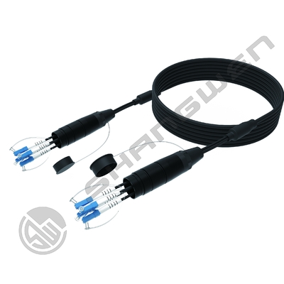 Mạng ngoài trời 50M Chiều dài TPU chống nước Cáp sợi quang cuộn trống với kết nối LC-LC OM2/OM3/OM4