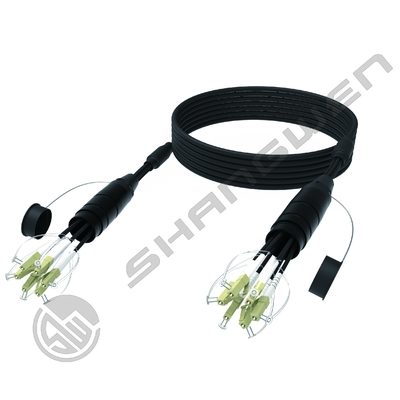 Ống cuộn cáp quang di động cho mạng với đầu nối SC/LC/FC và trống cáp 4/6/8 lõi đa mode OM2/OM3/OM4