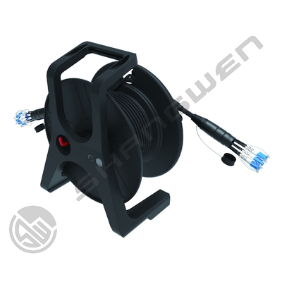 Dây nhảy quang bọc thép ngoài trời Đen 4/6/8 Lõi PDLC LC SC FC Singlemode 4 Sợi 6 Lõi 8 Sợi Tùy chọn Mét Cuộn Trống