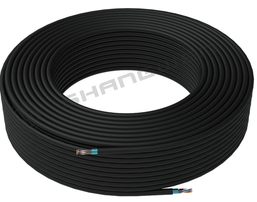 Cáp mạng Ethernet Cat5E 24AWG 26AWG FTP đồng trần đen Cat5e 305M có vỏ bọc, lõi bện 24AWG 305M FTP