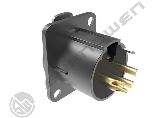 Black XLR Audio Video Female Connectors 4-Pin 4-Pole Plug Socket Zinc Alloy Housing Indoor IP40 Protection