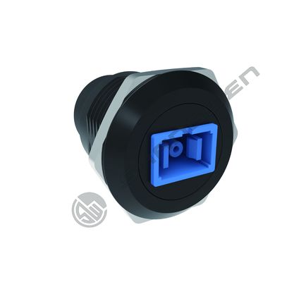 Single Mode Network SC Fiber Optic Panel Mount Coupler Black Female Female Zinc Alloy Embedded Threaded Fixed Mount Adapter