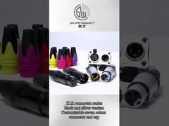 16A Wire XLR Connector 3 Pin Waterproof Ip65 Female Plug ngoài trời